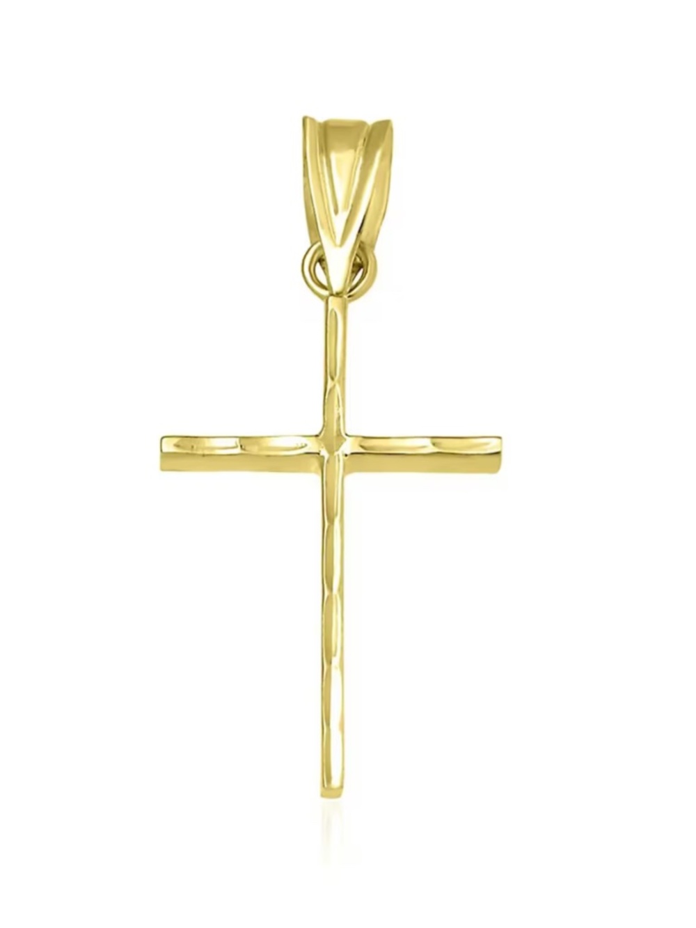Helzberg Diamonds Polished Diamond Cut Cross in 14K Yellow Gold